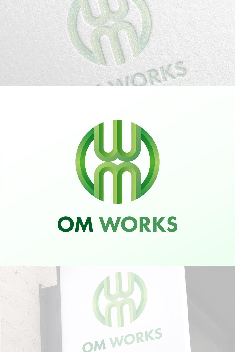 架空の会社「OM WORKS」ロゴサンプル