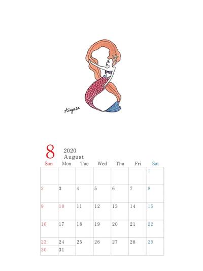 August カレンダー①