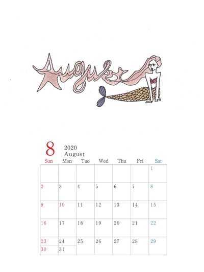 August カレンダー②