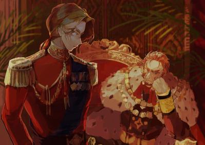 青年と壮年の男性イラスト