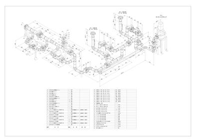 三次元データーからの配管アイソメ図