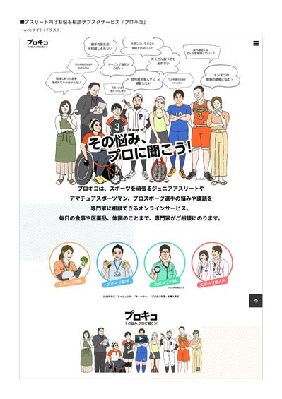 アスリート向け医療相談サブスクサイトのイラスト制作