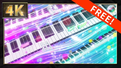 CG背景　10秒ループ　ピアノのイメージ