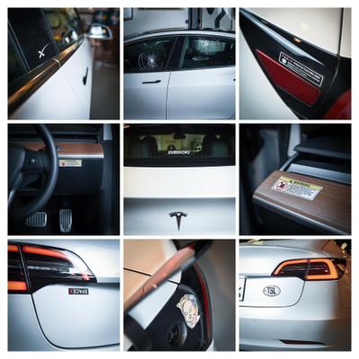 tesla用ステッカーの撮影