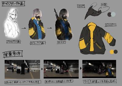 コンセプトアートとキャラクター設定画(製作工程)
