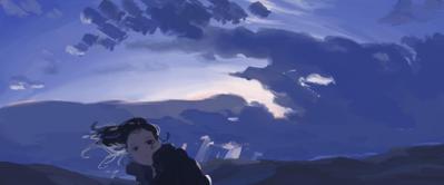 女の子と空