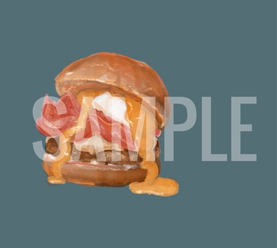ハンバーガーの写真模写