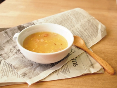 雑穀とトウモロコシのスープ