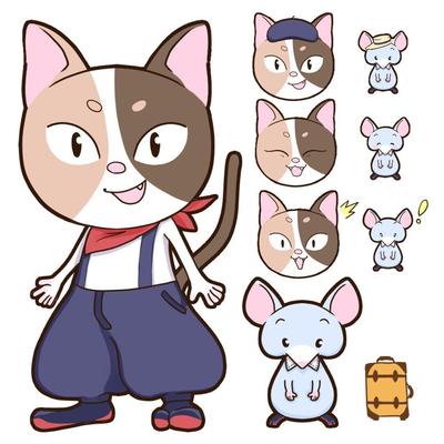 アニメ風動物キャラクター