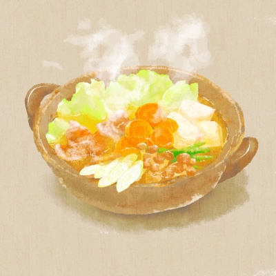 食べ物系イラスト　「寄せ鍋」