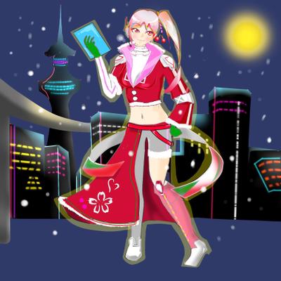 プログラミング関連の企業様のキャラクター(クリスマスバージョン)を描きました
