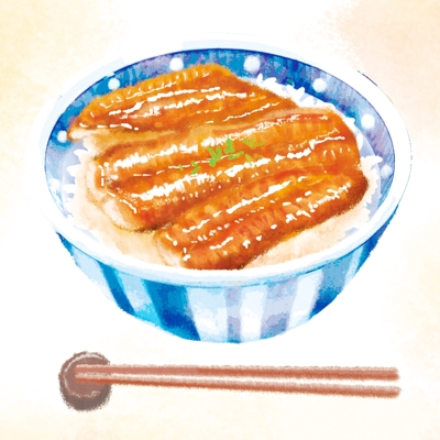 食べ物系イラスト　「鰻丼」