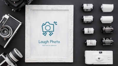 フォトオフィス「Laugh Photo」さまのロゴデザイン