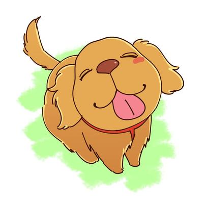 犬のカットイラスト