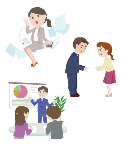 【サンプル】仕事をする人のイラストカット