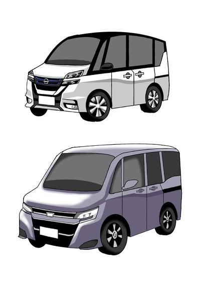 広告漫画用、車イラスト