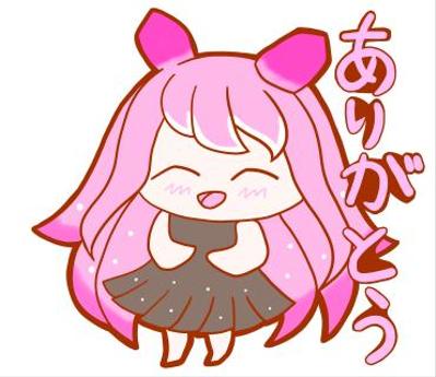 LINEスタンプ　ウミウシの女の子