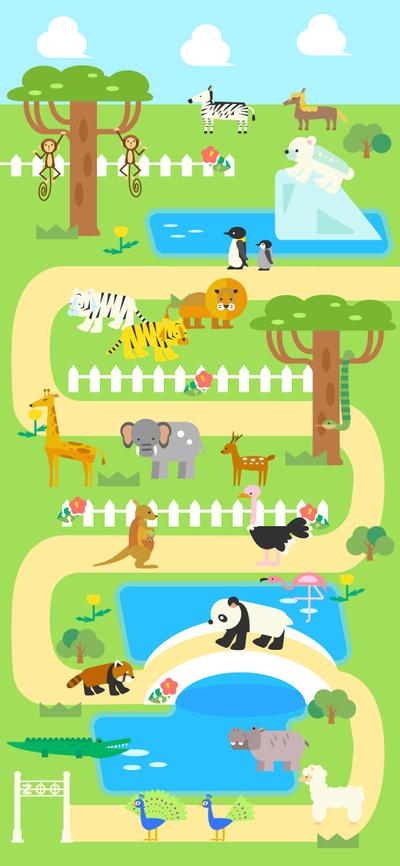 絵本アプリイラスト「動物園」