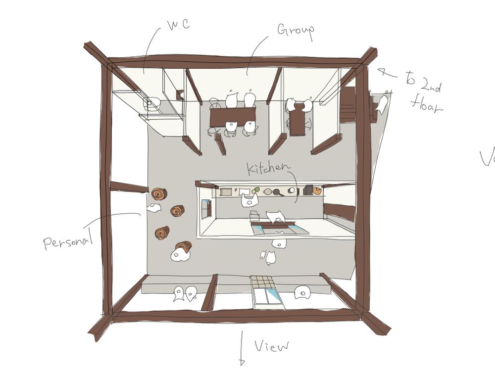 馬小屋カフェ改築案