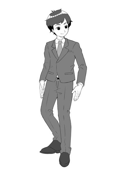 モノクロイラスト・サラリーマン