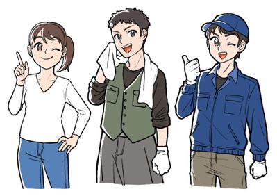 働くキャラクターシリーズ(主婦・ガテン系・ドライバー)