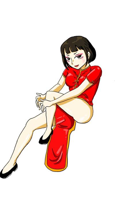 チャイナドレス姿の女性