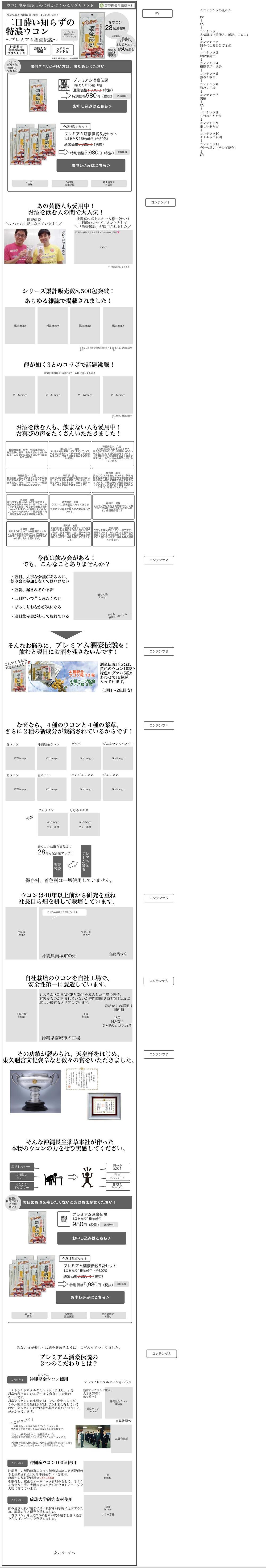 健康食品のLP構成案