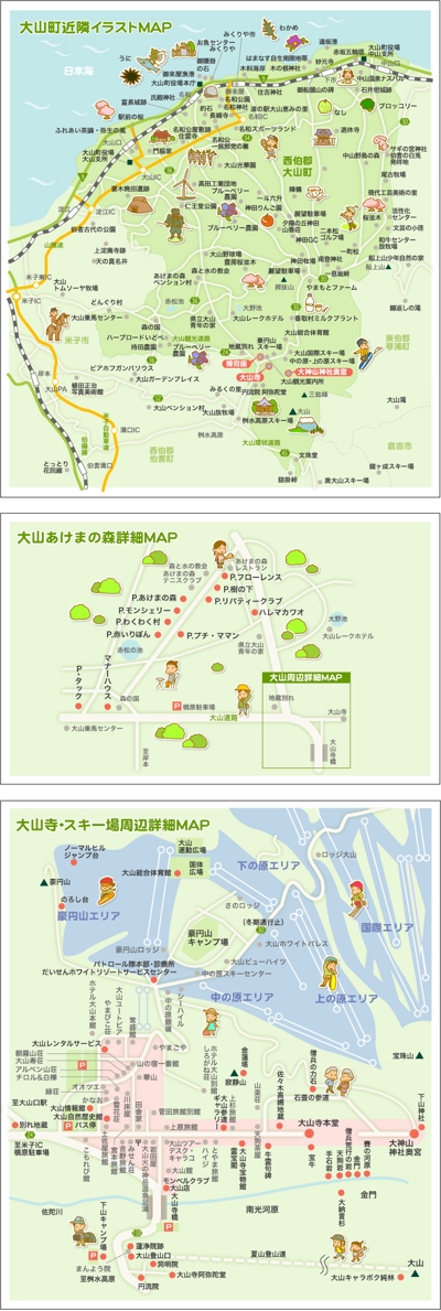 自治体観光サイト用イラストマップ
