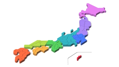 日本地図3Dアニメーション