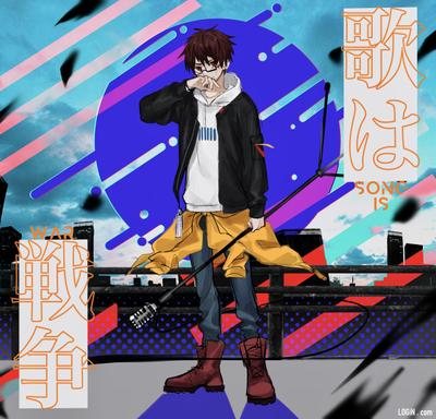 CDジャケット風イラスト 歌は戦争。