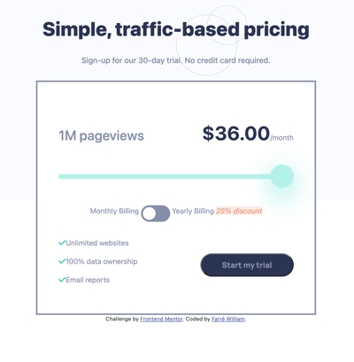 Interactive pricing component