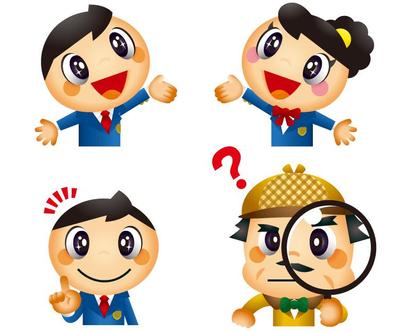制服を着た女の子と男の子のオリジナルのキャラクター