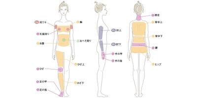 「脱毛サロンenemo 様　脱毛個所デザイン作成」