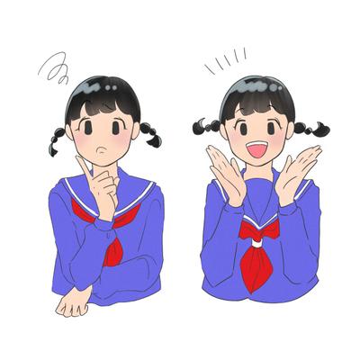 女子中学生挿絵イラスト