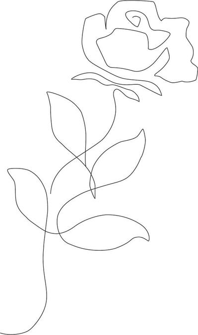 一筆書きの花イラストコンペ用作品