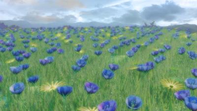 作例06：花畑の風景（背景）イラスト
