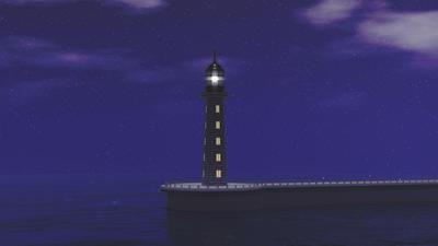 作例07：灯台の風景（背景）イラスト