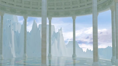 作例09：神殿の風景（背景」イラスト