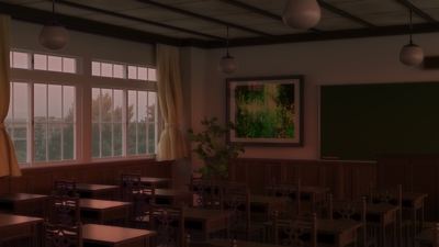 作例010：教室の風景（背景）イラスト