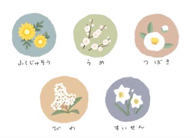 冬の植物のカットイラスト