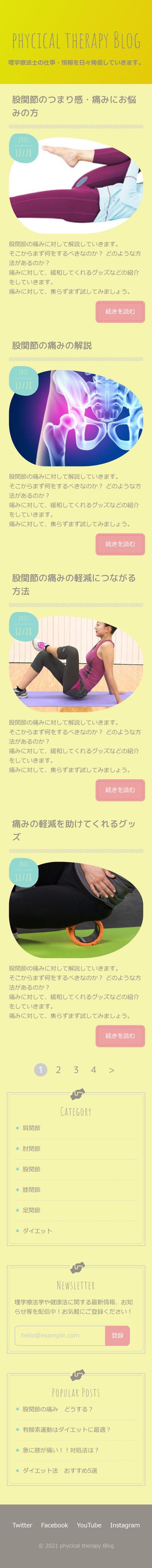 ブログサイト　携帯サイズ