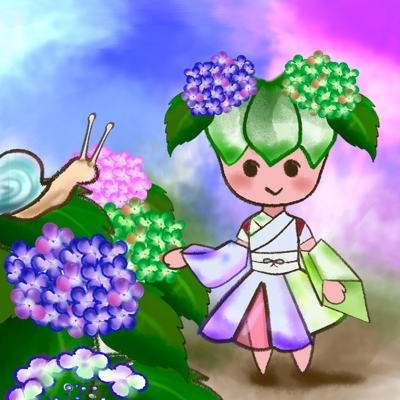 紫陽花の妖精 キャラクターイラスト