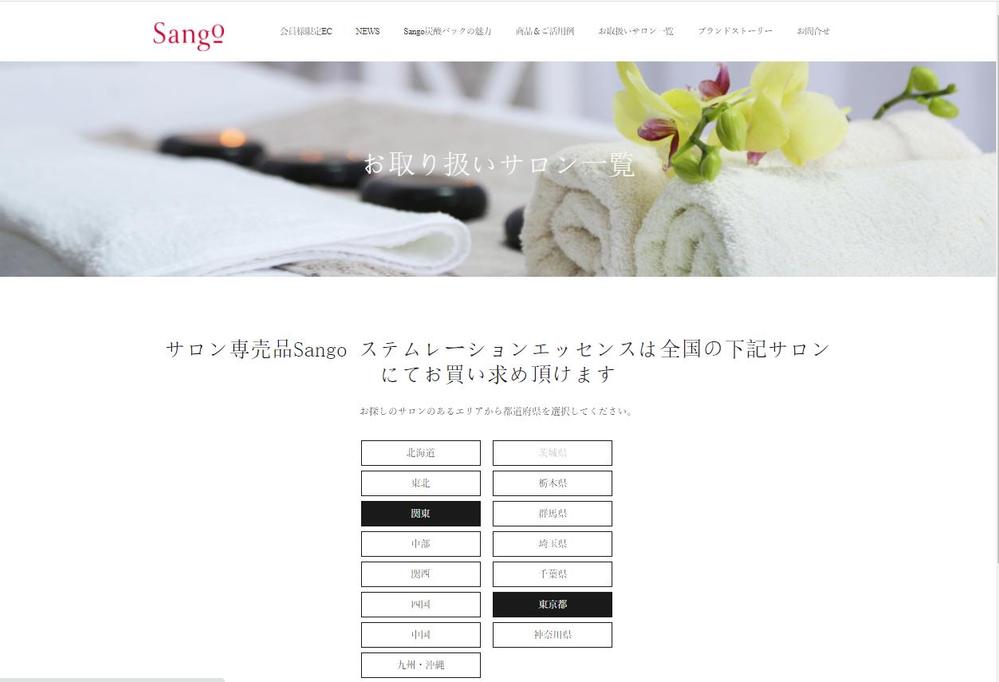 Word Pressで制作したサイトに【お取り扱いサロン一覧】を修正