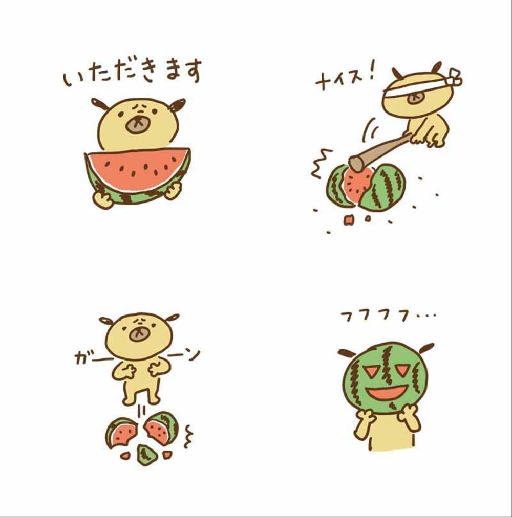 LINEスタンプ「パグとスイカ」