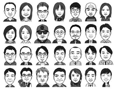 30人の似顔絵イラスト制作事例