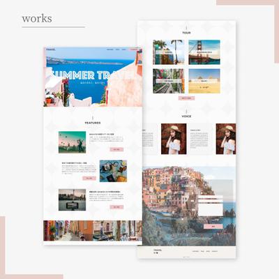 TRAVELという架空の旅行サイトのサイトデザイン