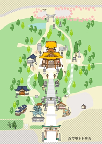 神社の境内イラストマップ
