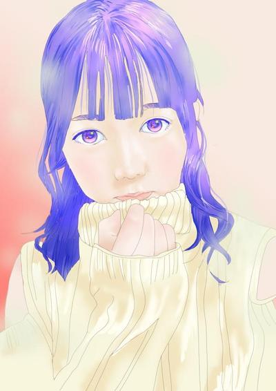 自主制作で描いたデジタルイラストの似顔絵です。