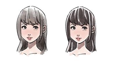 シンプルおしゃれ系女性イラストラフ