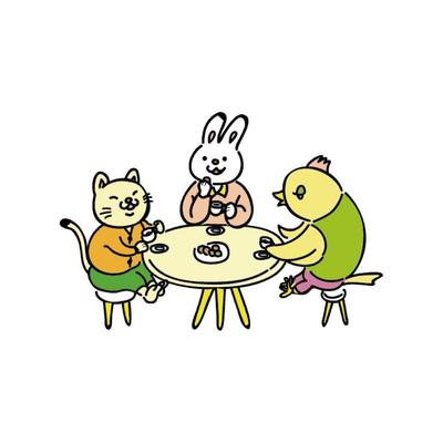 おしゃべりカフェのためのイラスト